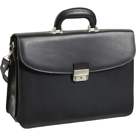 A1 Luggage APC Functional Leather Executive Briefcase, Black A12619212